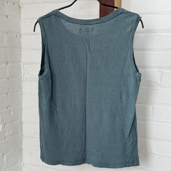 Imogene + Willie Natural Linen Cotton Muscle Tee in Blue - Small - Picture 5 of 5